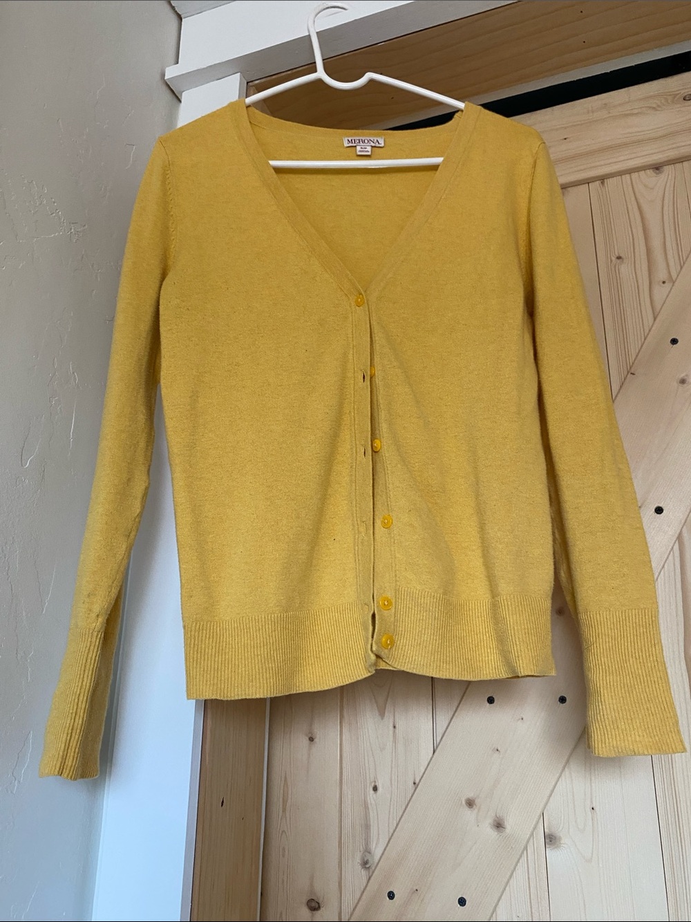Merona Mustard Yellow V-Neck Button Front Cardigan